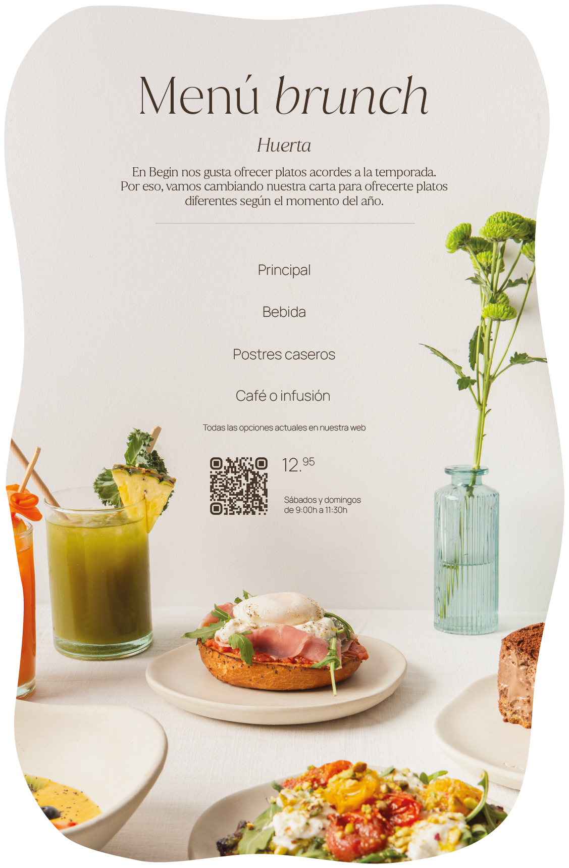 menu design for Begin restaurants